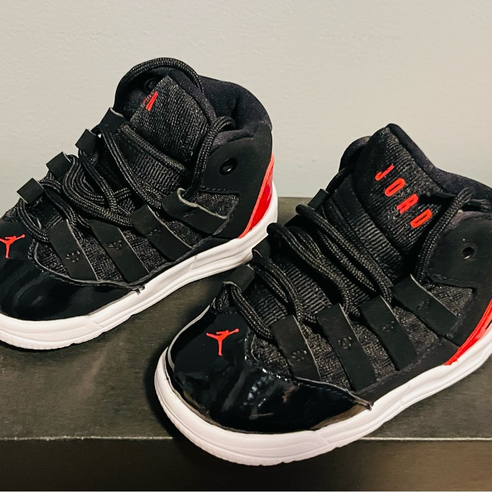 Jordan Black and Red High-Top Sneakers